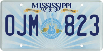 MS license plate OJM823