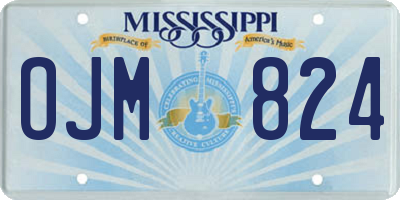 MS license plate OJM824