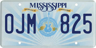 MS license plate OJM825