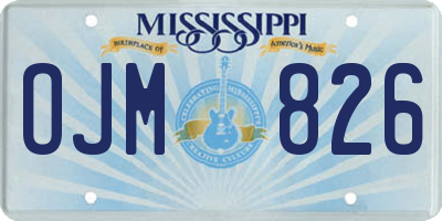 MS license plate OJM826