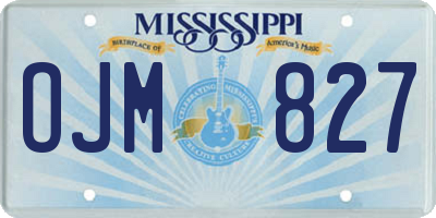 MS license plate OJM827