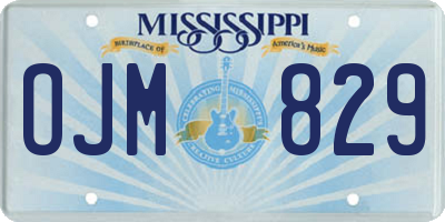 MS license plate OJM829