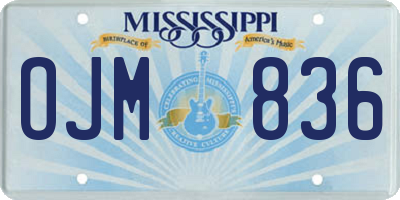 MS license plate OJM836