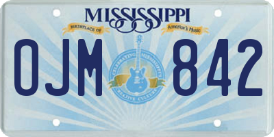 MS license plate OJM842