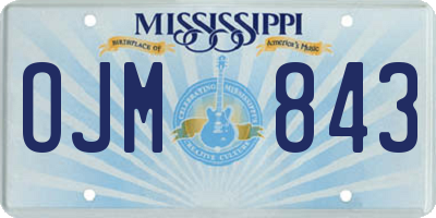 MS license plate OJM843