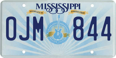 MS license plate OJM844