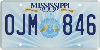 MS license plate OJM846