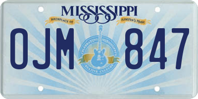 MS license plate OJM847