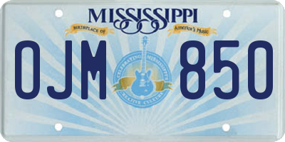 MS license plate OJM850