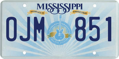 MS license plate OJM851