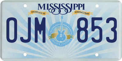 MS license plate OJM853