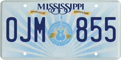 MS license plate OJM855