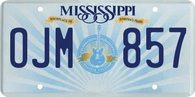 MS license plate OJM857