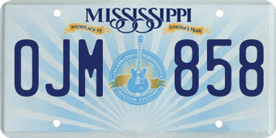MS license plate OJM858