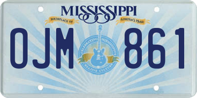 MS license plate OJM861