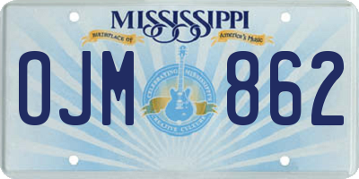 MS license plate OJM862