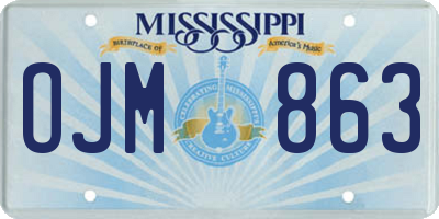MS license plate OJM863