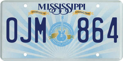 MS license plate OJM864