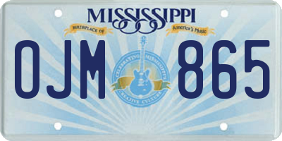 MS license plate OJM865