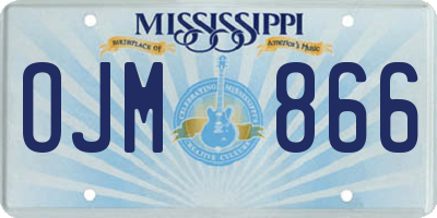 MS license plate OJM866