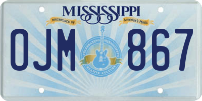 MS license plate OJM867