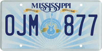 MS license plate OJM877