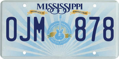 MS license plate OJM878