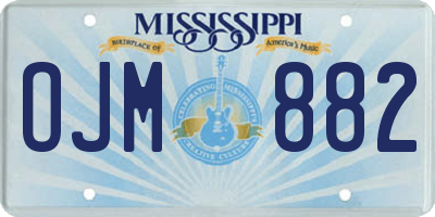 MS license plate OJM882