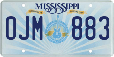 MS license plate OJM883
