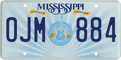 MS license plate OJM884