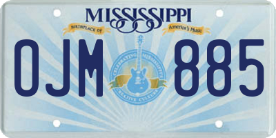 MS license plate OJM885