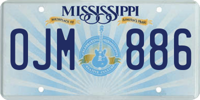 MS license plate OJM886