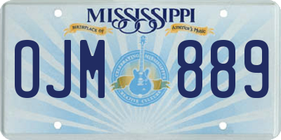 MS license plate OJM889