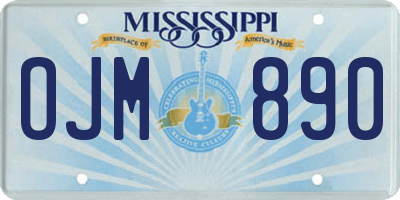 MS license plate OJM890