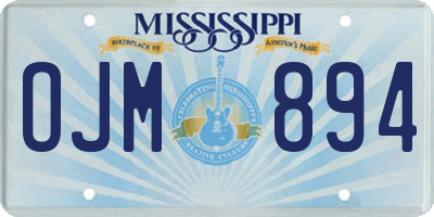 MS license plate OJM894