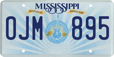 MS license plate OJM895