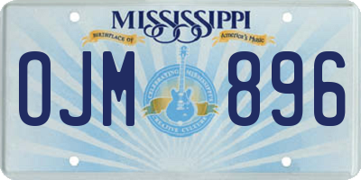 MS license plate OJM896