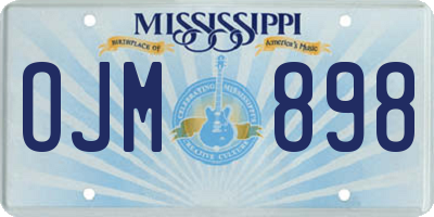 MS license plate OJM898