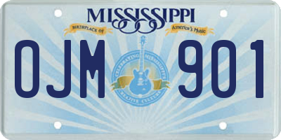 MS license plate OJM901