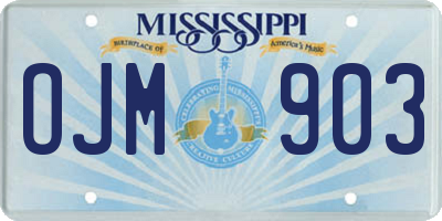 MS license plate OJM903