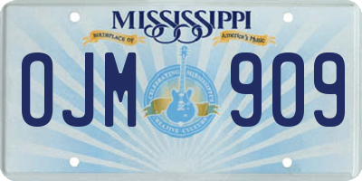MS license plate OJM909