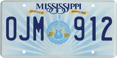 MS license plate OJM912