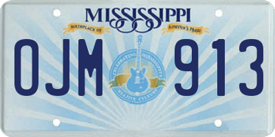 MS license plate OJM913