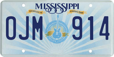 MS license plate OJM914
