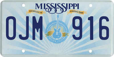 MS license plate OJM916