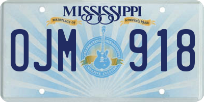 MS license plate OJM918