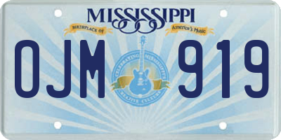 MS license plate OJM919