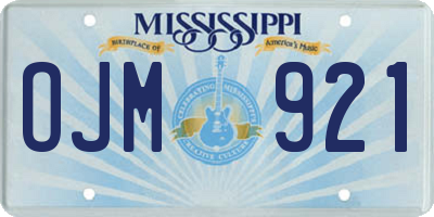MS license plate OJM921