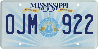 MS license plate OJM922