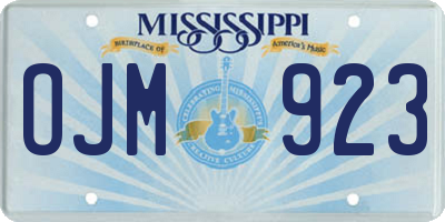MS license plate OJM923